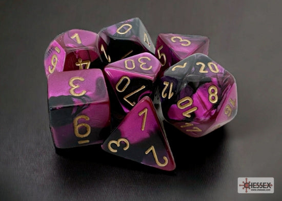 Chessex Gemini Black-Purple/gold Polyhedral 7-Dice Set product image