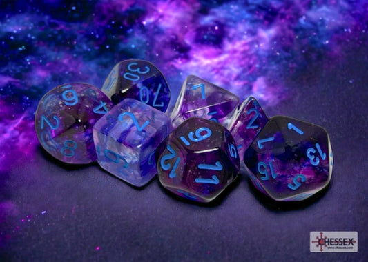 Chessex Nebula Nocturnal/blue Luminary Polyhedral 7-Dice Set alternate product image 2