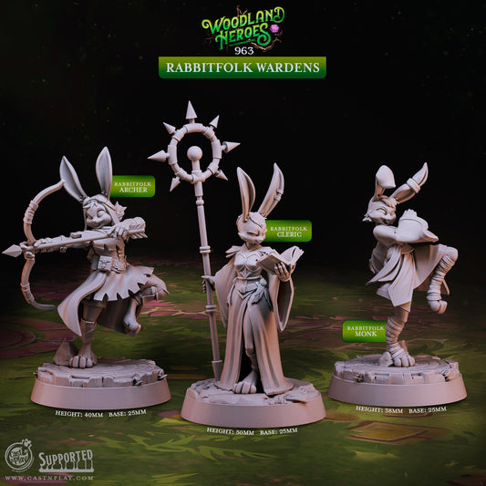 Rabbitfolk Cleric Miniature - Alternate view 2