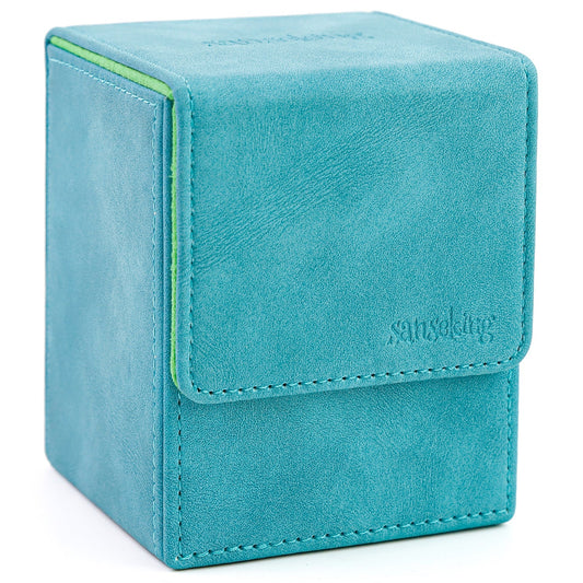 Sanseking Vertical PU Leather Deck Box 100+ - Cyan - official Sanseking product image