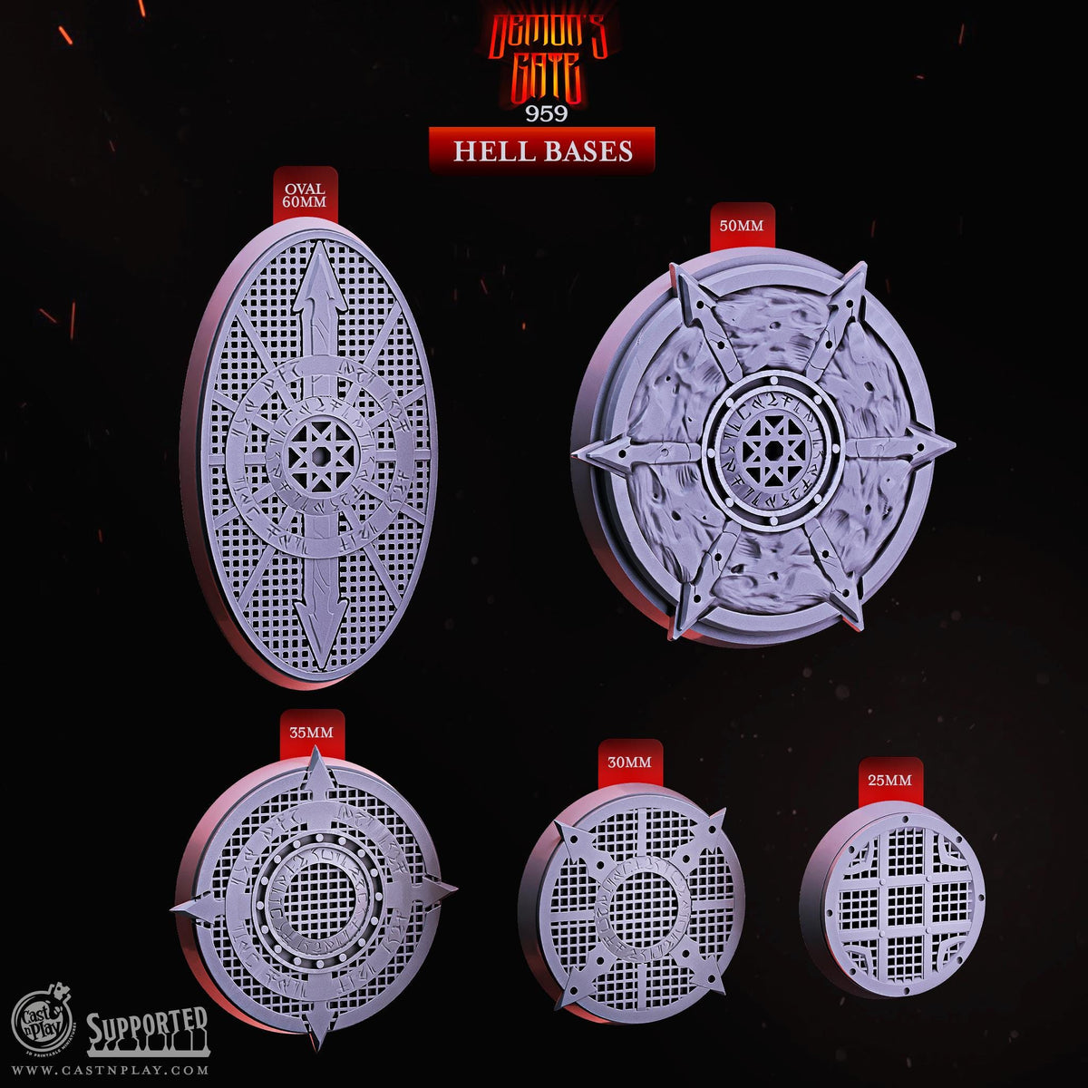 Demons Gate Miniature Bases - resin tabletop miniature front view