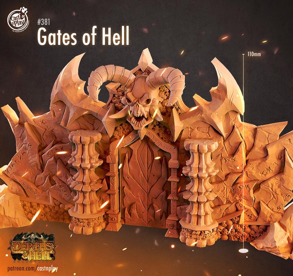 Depths of Hell Terrain - resin tabletop miniature front view