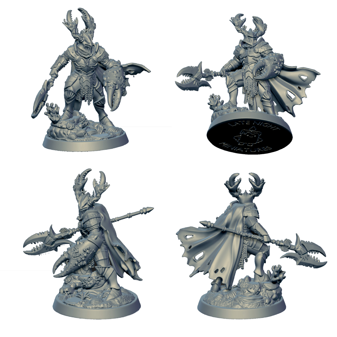 Crab Knight miniature by Late Night Miniatures - alternate view