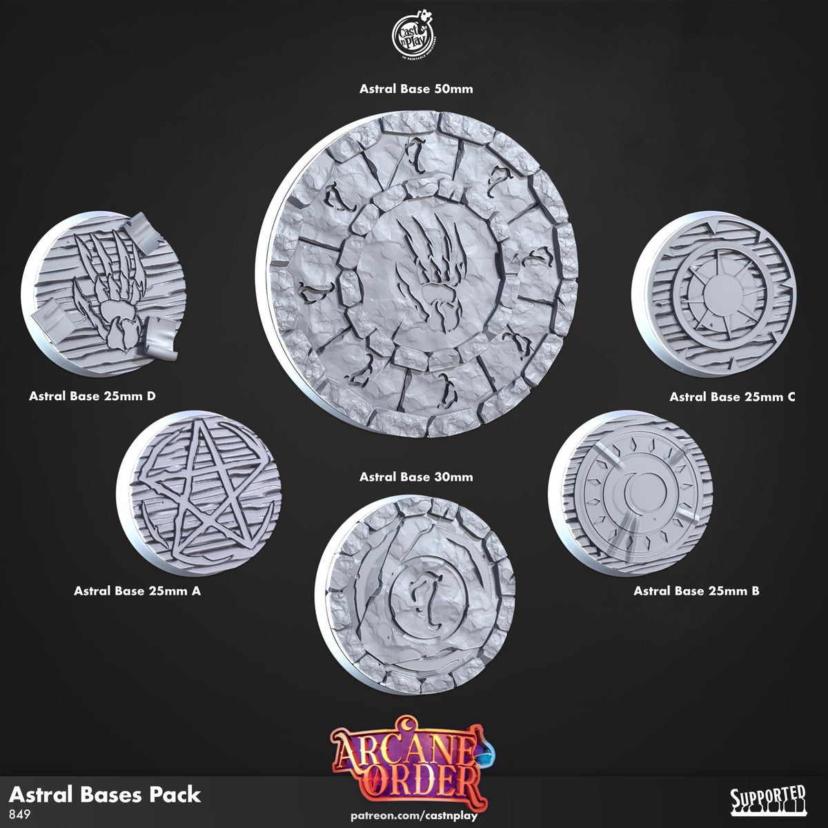 Arcane Order Miniature Bases - resin tabletop miniature front view