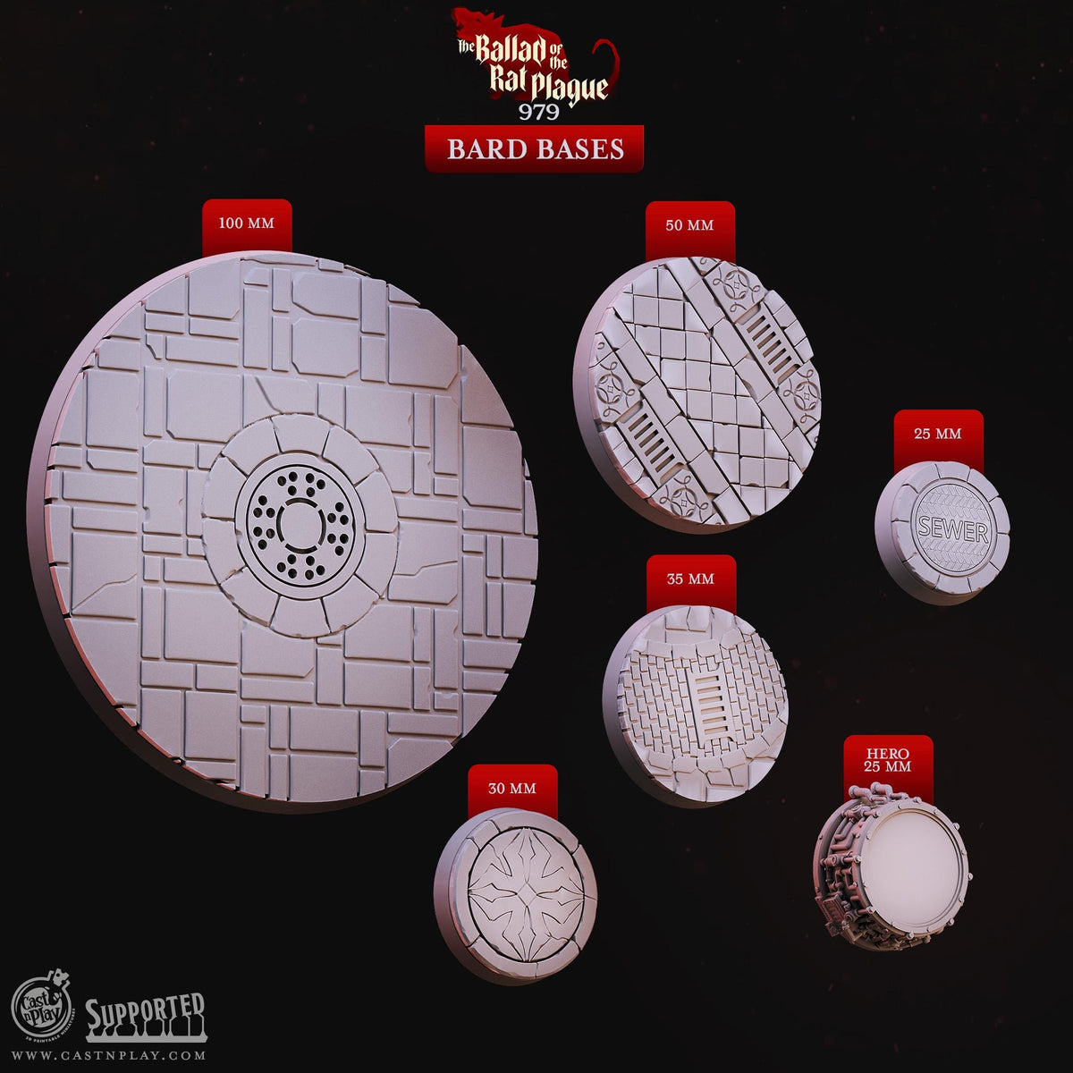 Miniature Bases - resin tabletop miniature front view