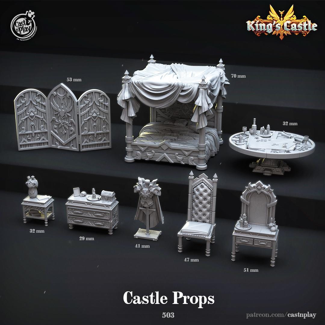 King's Castle Castle Terrain Set - resin tabletop miniature front view