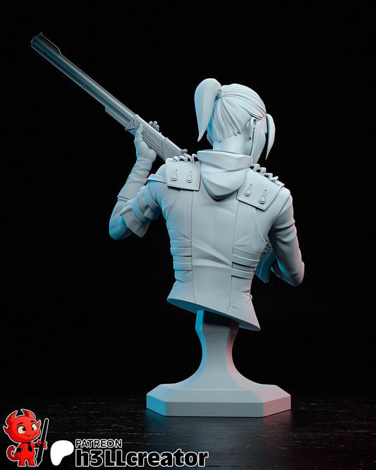 Caitlyn Bust LoL Arcane Resin Miniature Figurine | BG3 | Baldurs Gate 3 | Game Character Gift for Him Her Birthday Gift Christmas