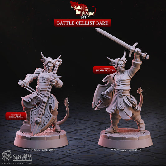 Tiefling Bard Miniature - Alternate view 2