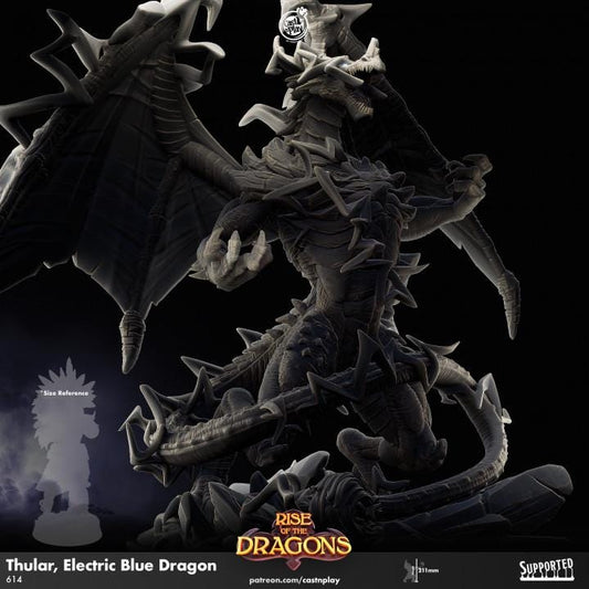 Blue Thunder Dragon Large Miniature