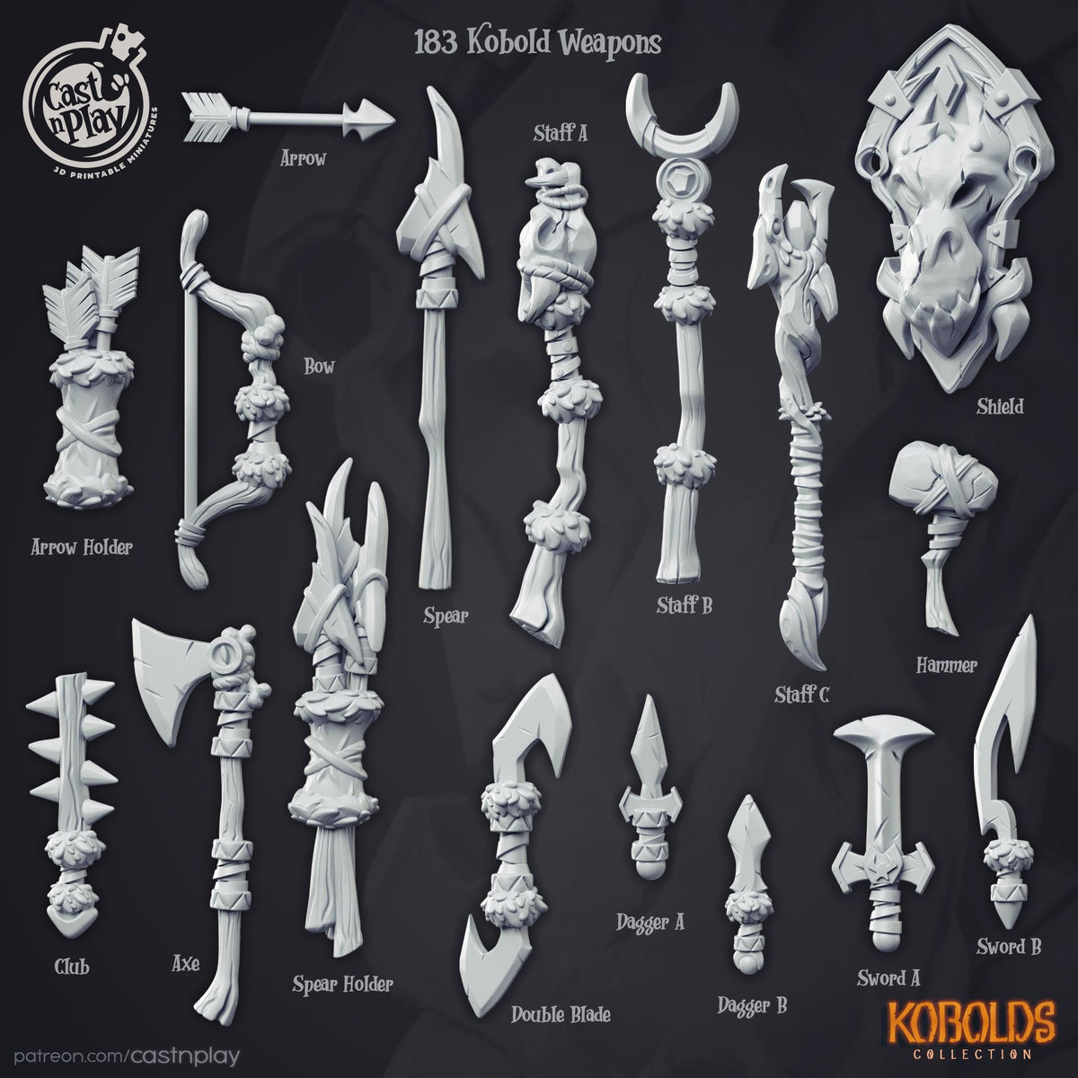 Kobold Collection Weapons Set Terrain - resin tabletop miniature front view