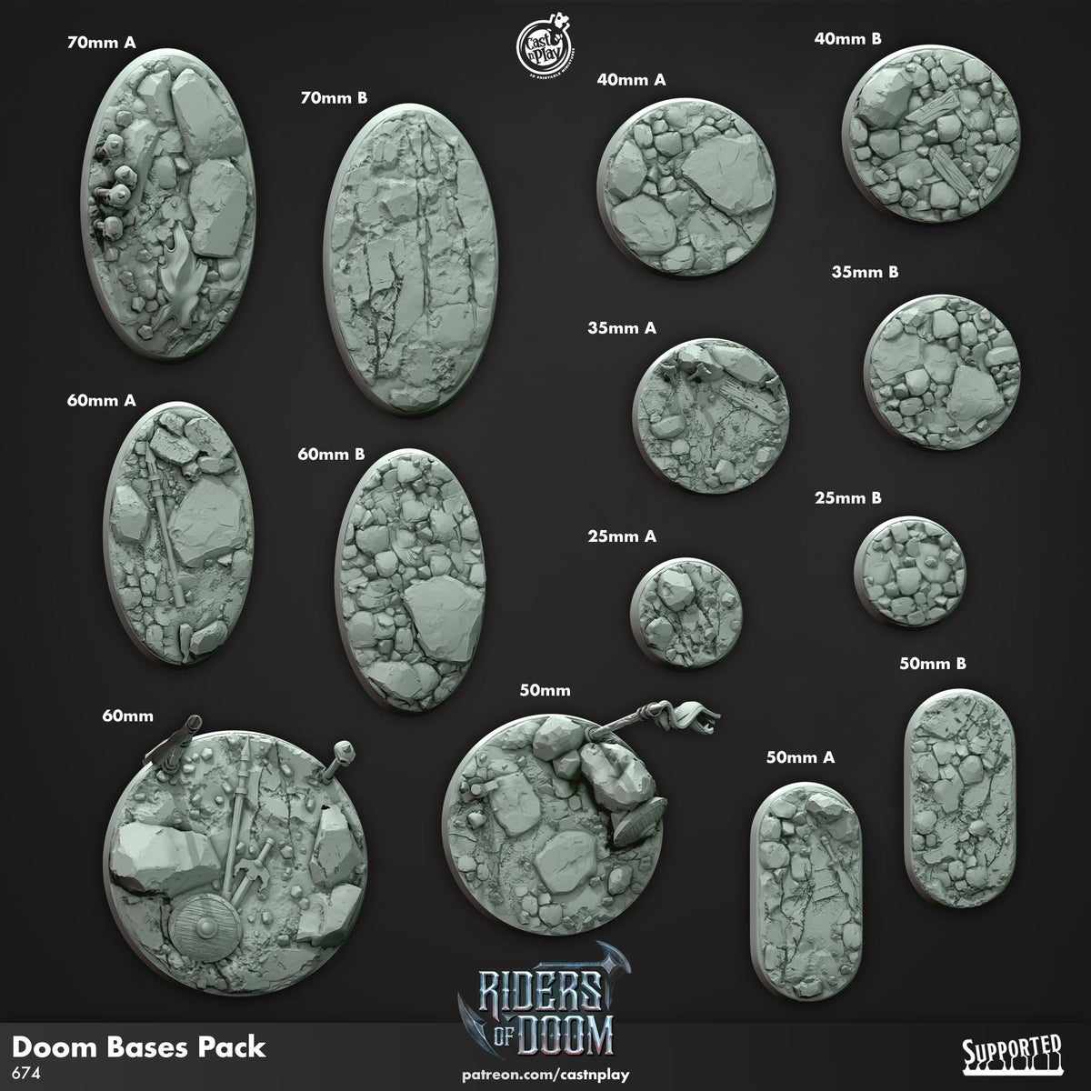 Riders of Doom Bases Set - resin tabletop miniature front view