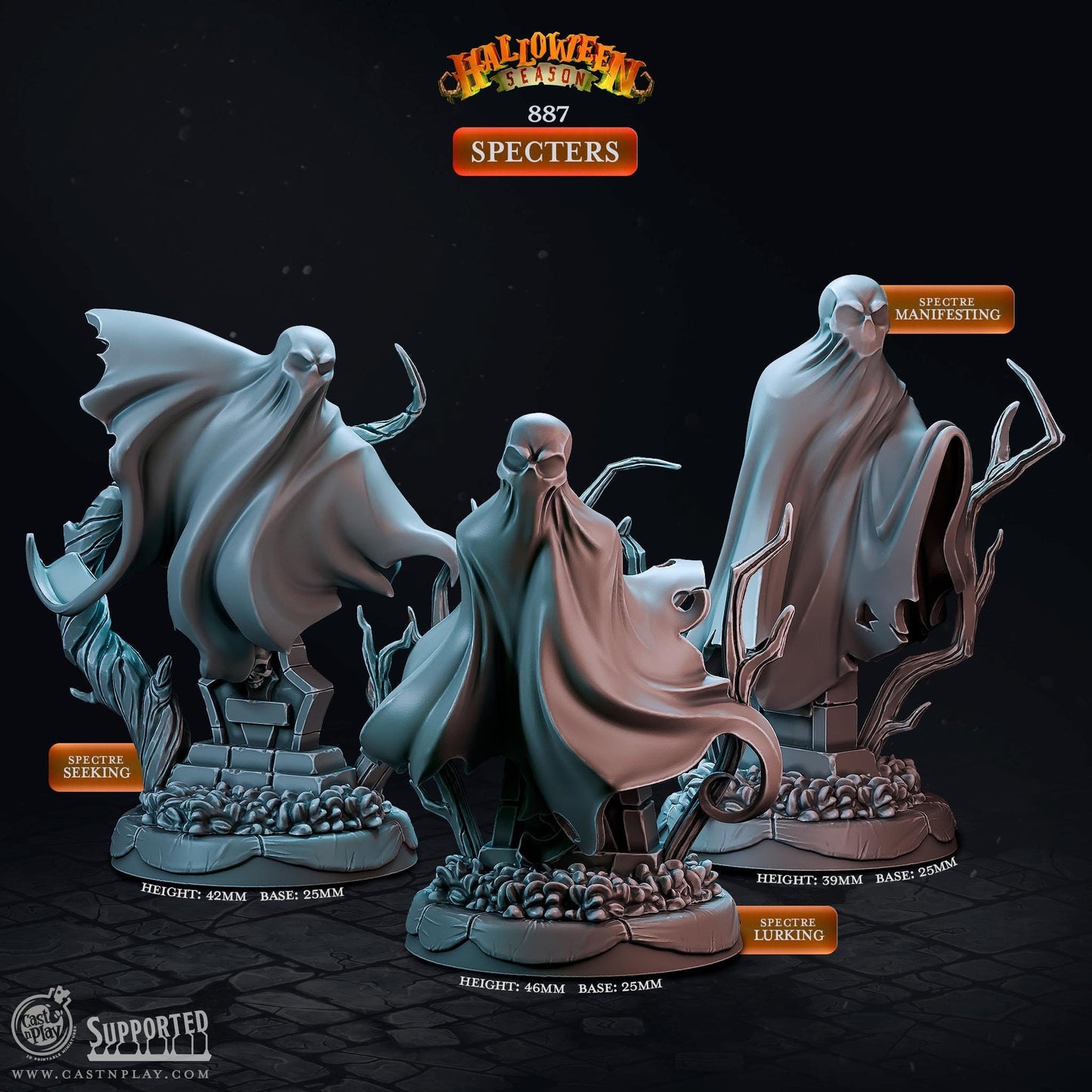 Ghost Miniature - resin tabletop miniature front view