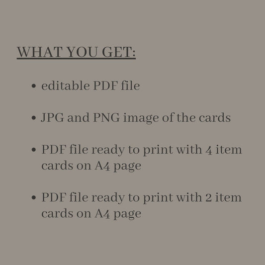 Fillable Item Cards - Alternate view 2