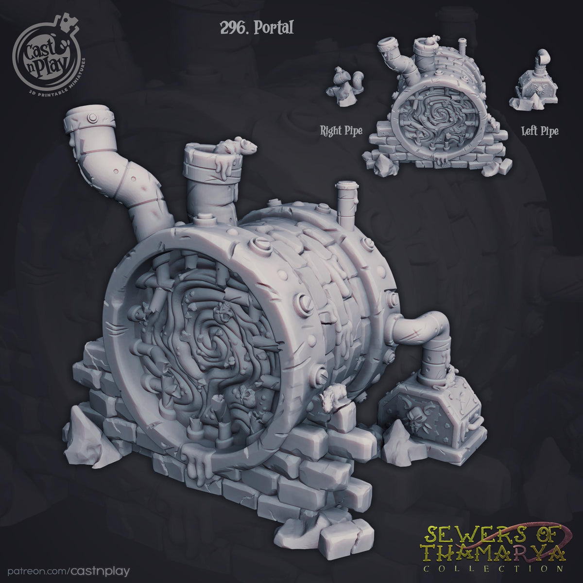 Sewers of Thamarya Terrain - resin tabletop miniature front view
