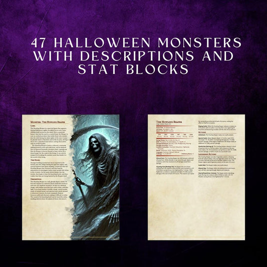 Halloween Monsters Stat Block Sheets - Alternate view 2