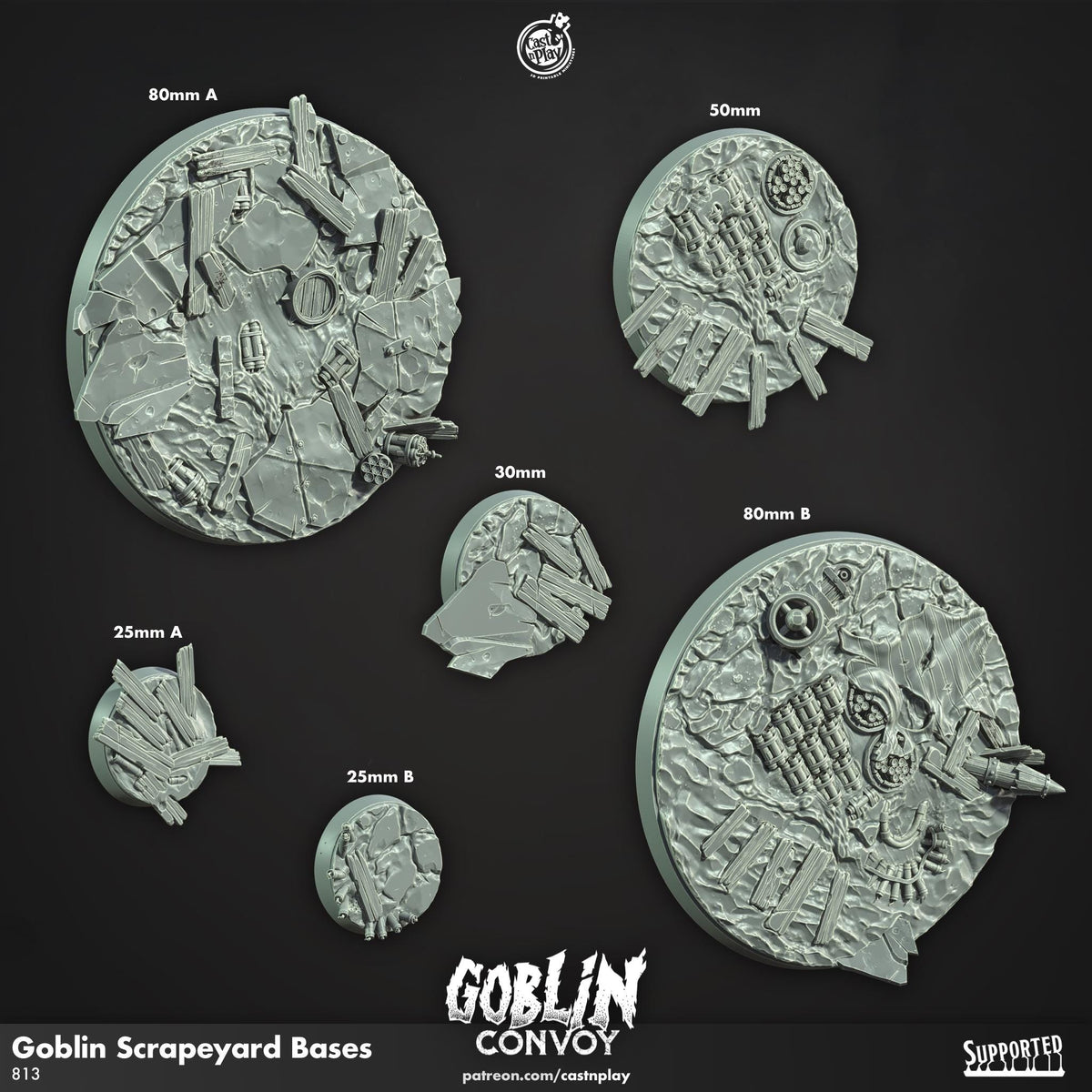 Goblin Convoy Miniature Bases - resin tabletop miniature front view
