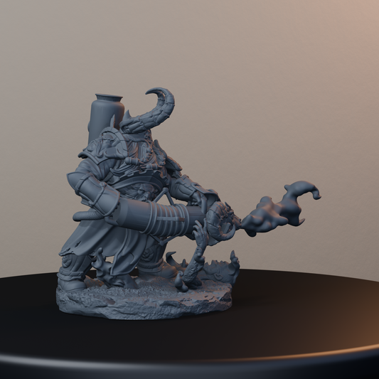 Steelbreaker Firespitters Dwarf Miniatures - Steelbreaker Firespitter Pose 01 - front right three-quarter view