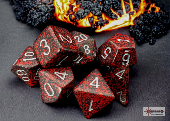 Chessex Speckled Silver Volcano Polyhedral 7-Dice Set product image