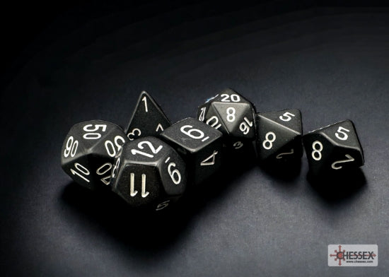 Chessex Opaque Black/white Polyhedral 7-Dice Set product image