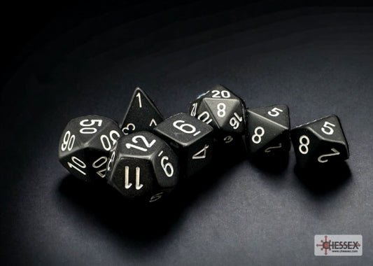 Chessex Opaque Black/white Polyhedral 7-Dice Set product image