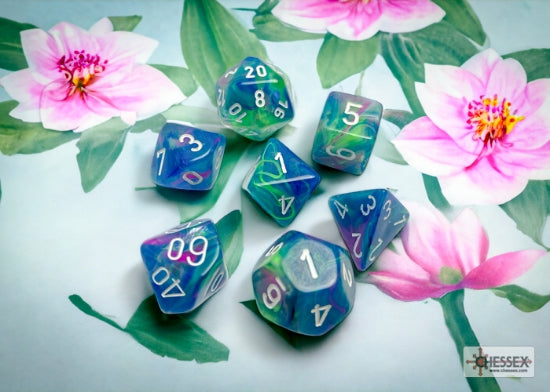 Chessex Festive Waterlily/white Polyhedral 7-Dice Set alternate product image 2