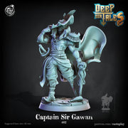 Pirate Captain Miniature - resin tabletop miniature front view