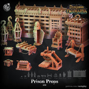 Dungeons of Thamarya Prison Props Terrain Set - resin tabletop miniature front view