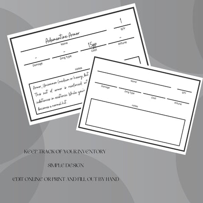 Fillable Item Cards - Alternate view 3