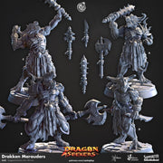 Dragonborn Barbarian Miniature - resin tabletop miniature front view