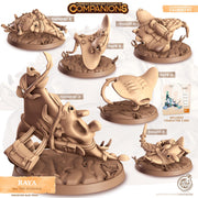Stingray Fish Animal Companion Miniature - resin tabletop miniature front view