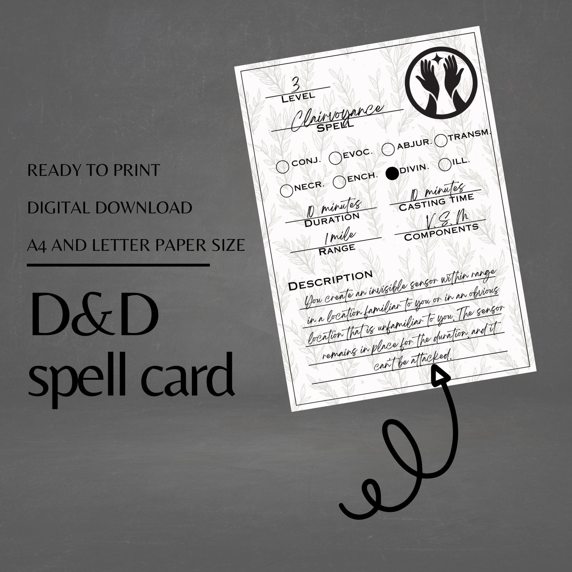 Fillable Spell Cards