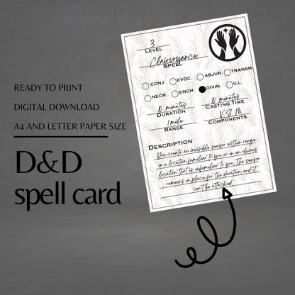 Fillable Spell Cards