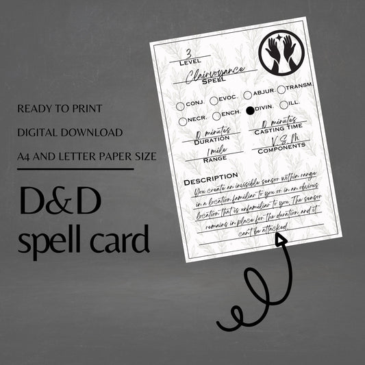 Fillable Spell Cards