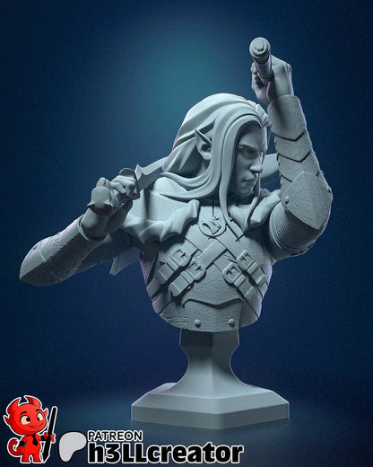 Drizzt Do'Urden Bust - Alternate view 2