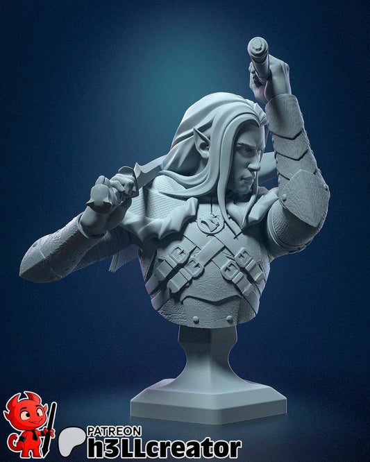 Drizzt Do'Urden Bust - Alternate view 2