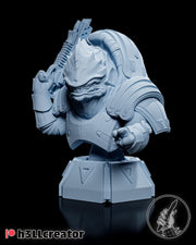 Wrex Bust - Mass Effect - resin tabletop miniature front view