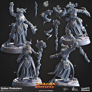 Dragonborn Sorcerer Miniature - resin tabletop miniature front view
