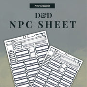 Fillable NPC Sheet - digital download preview