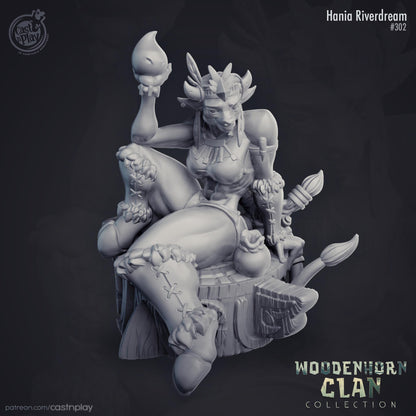 Female Minotaur Sorcerer Miniature