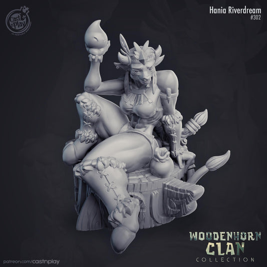 Female Minotaur Sorcerer Miniature