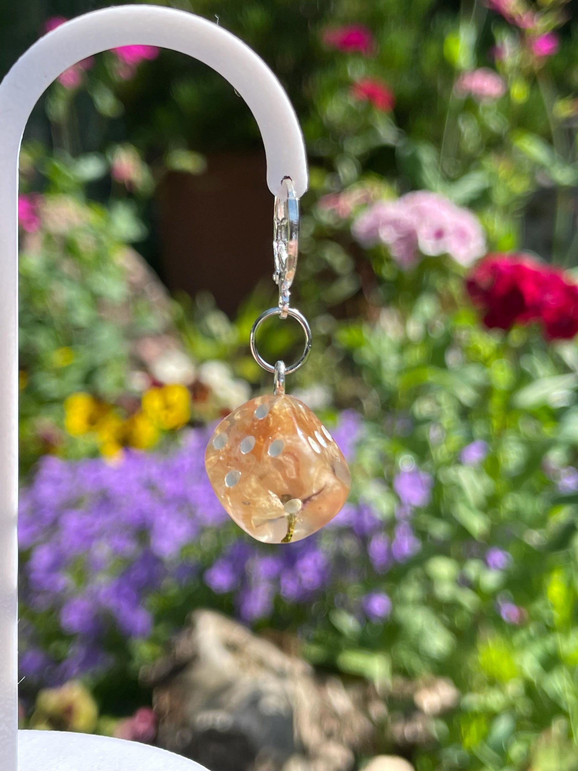Clear D6 Dice Earrings - Alternate view 3