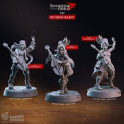 Human Bard Miniature - resin tabletop miniature front view
