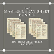 Master Cheat Sheet Collection Bundle - digital download preview