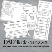 Fillable Cards Set - digital download preview