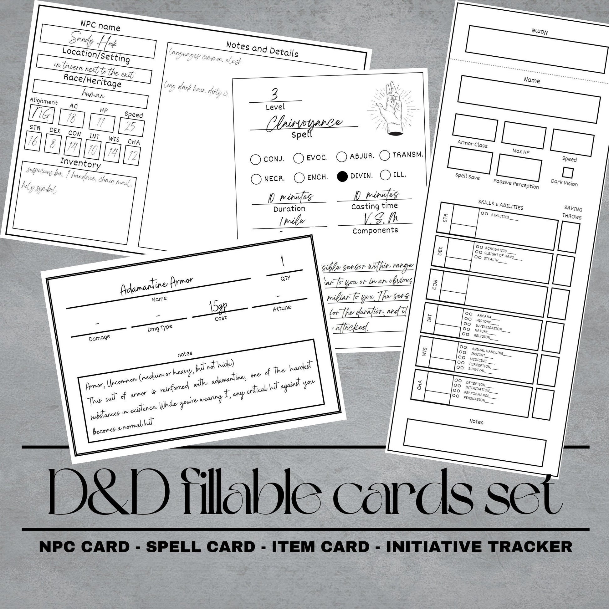 Fillable Cards Set