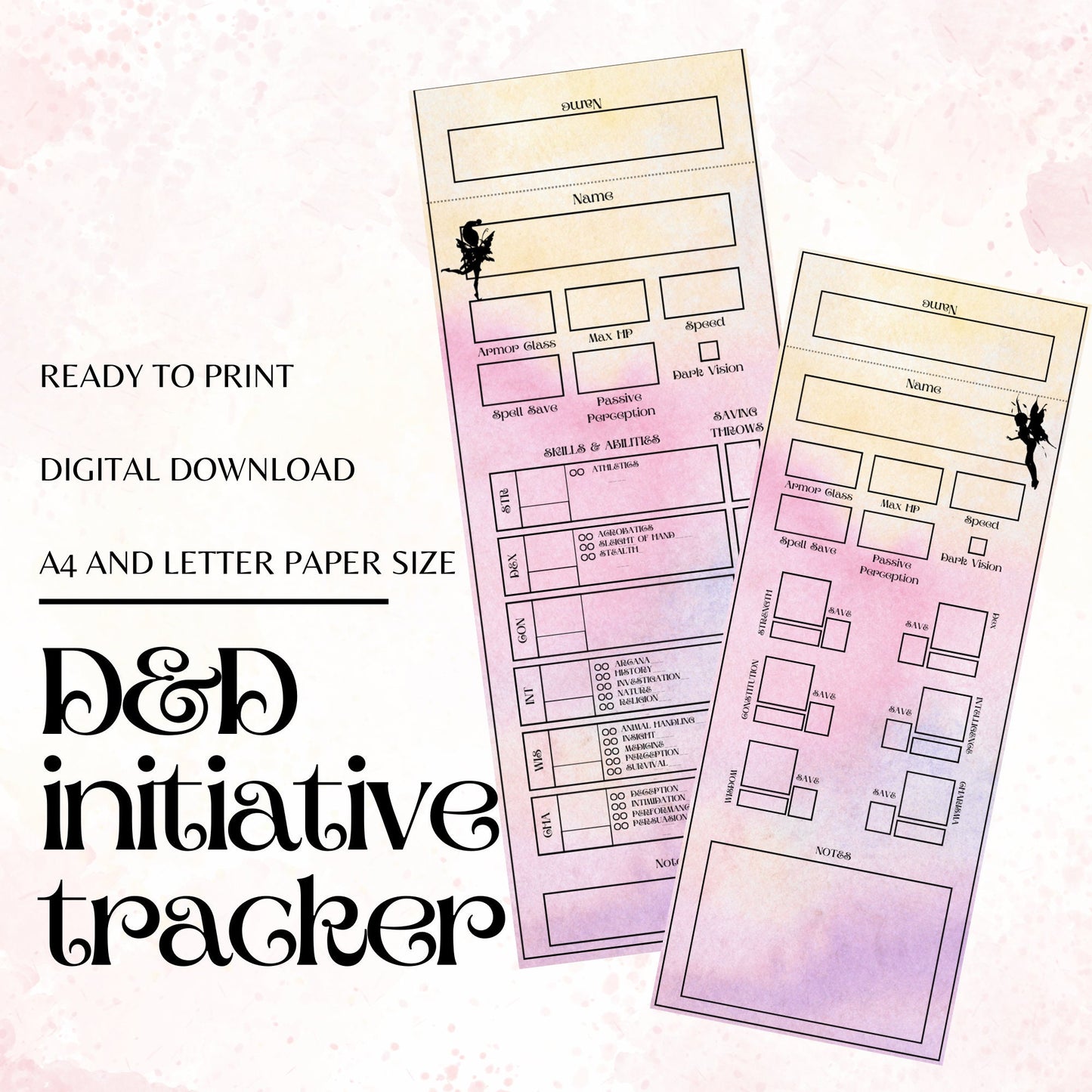 Fillable Initiative Tracker Cards