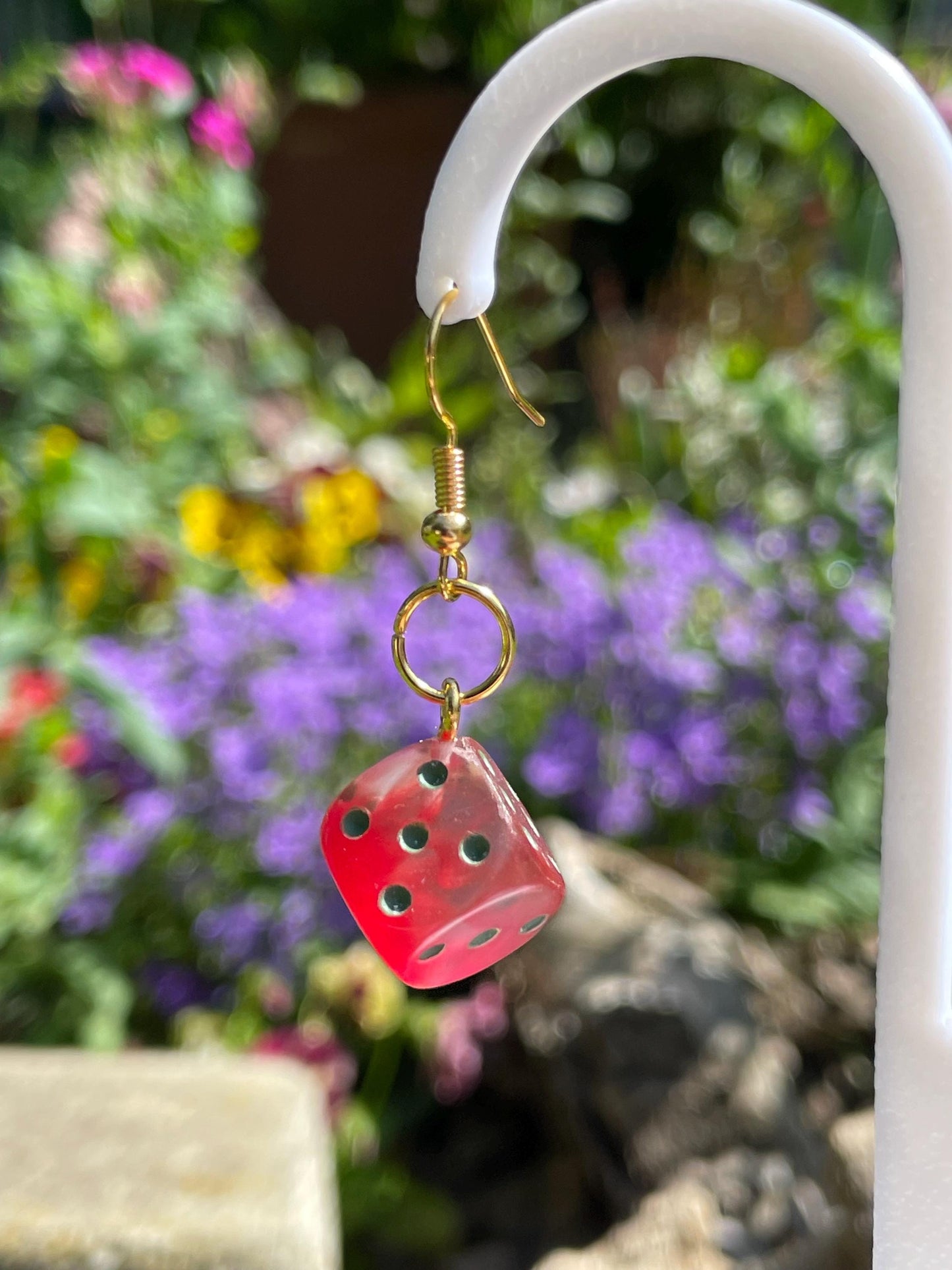 Red D6 Dice Earrings - Alternate view 5