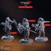 Human Warlock Miniature - resin tabletop miniature front view