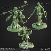 Elf Paladin Miniature - resin tabletop miniature front view