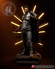 Adam Jensen Deus Ex Figure - resin tabletop miniature front view